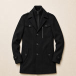 Boreal Wool-Blend Overcoat in Black