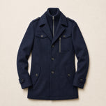 Boreal Wool-Blend Overcoat in Navy