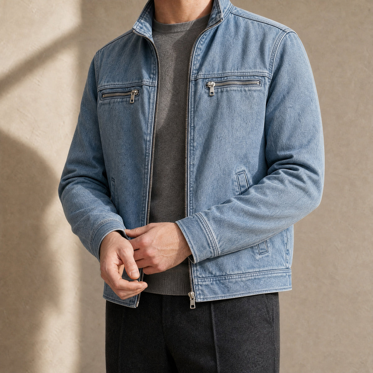Bracken Utility Jacket in Denim Blue