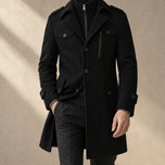 Fjord Wool-Blend Overcoat in Black