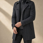 Fjord Wool-Blend Overcoat in Charcoal