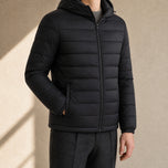 Frost Hooded Down Jacket in Black