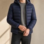 Frost Hooded Down Jacket in Navy