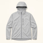 The Gale Men's Lightweight Hooded Shell Jacket in Silver Grey, front flat lay