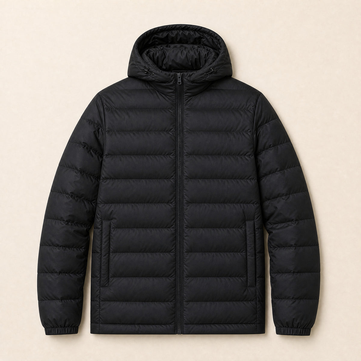 Glacier Hooded Down Jacket in Black