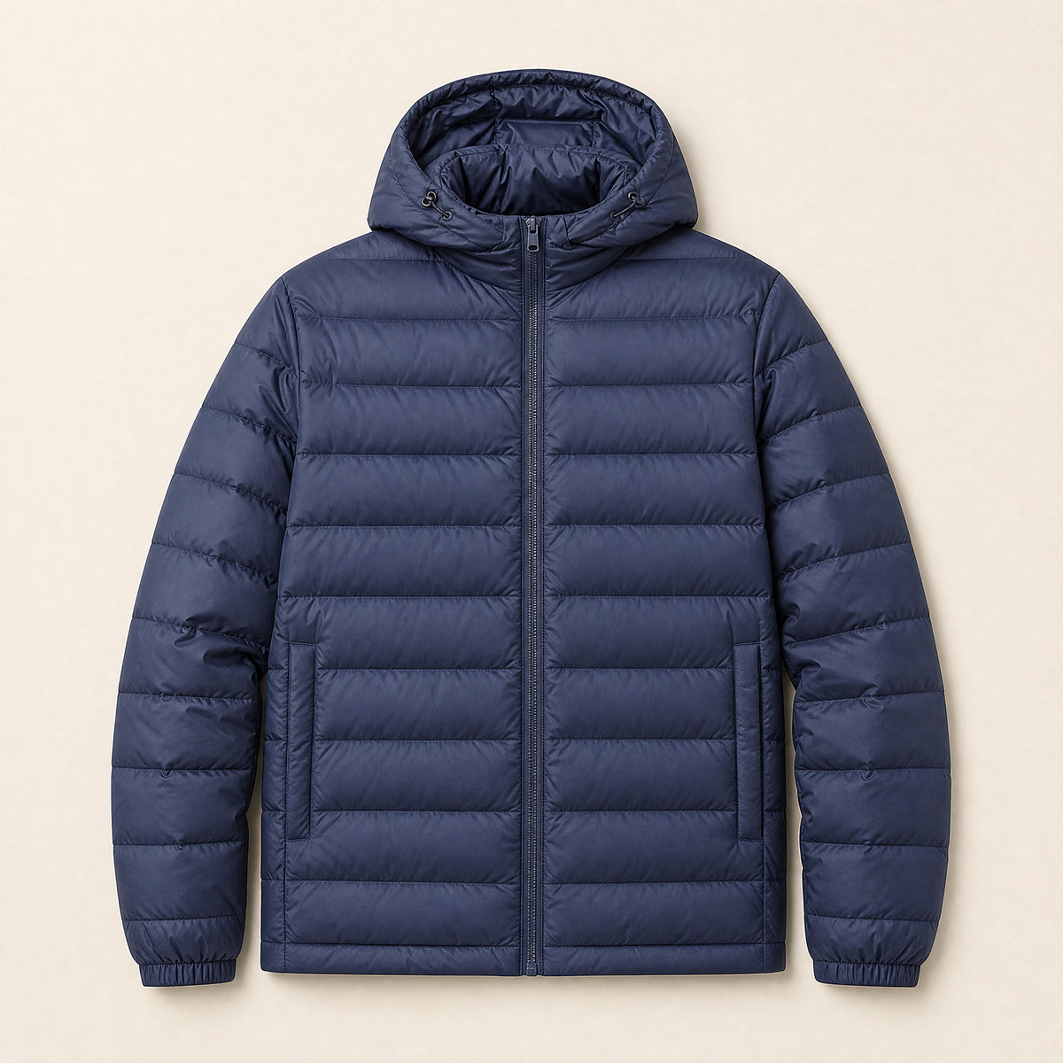 Glacier Hooded Down Jacket in Fog Blue