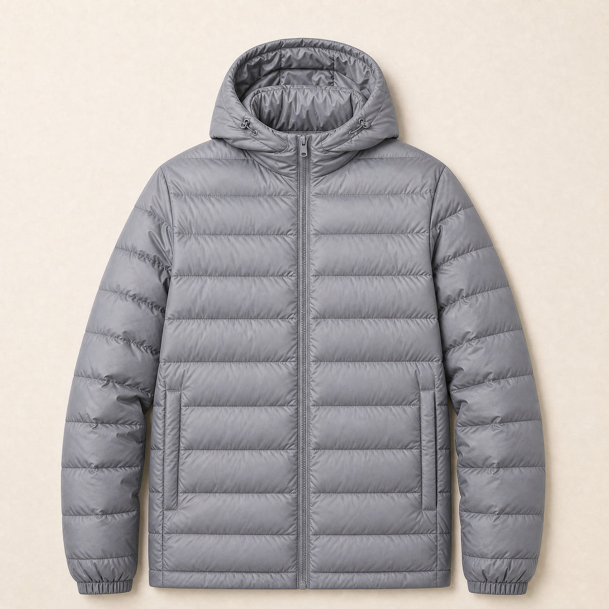 Glacier Hooded Down Jacket in Grey