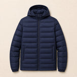 Glacier Hooded Down Jacket in Navy