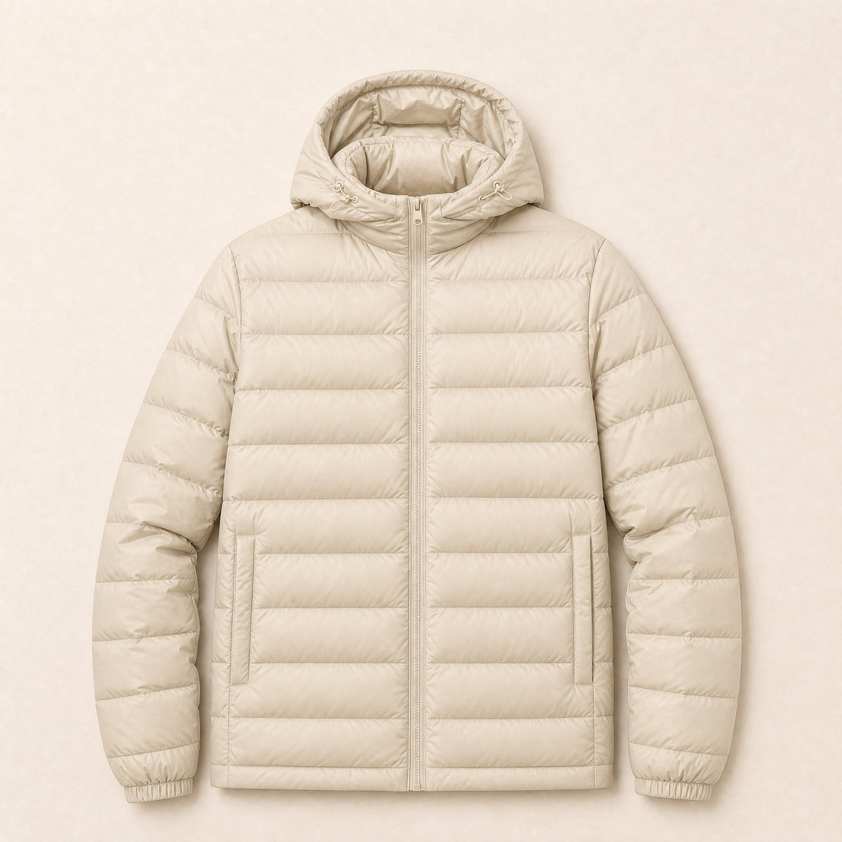 Glacier Hooded Down Jacket in Porcelain