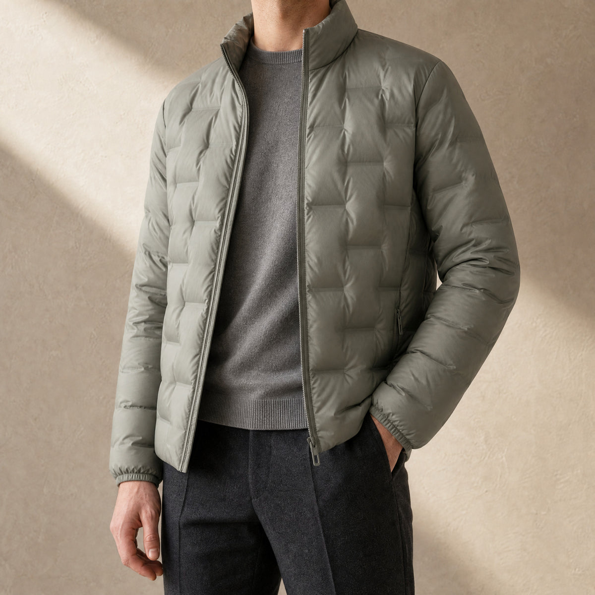 Zenith Seamless Down Jacket in Sage Green